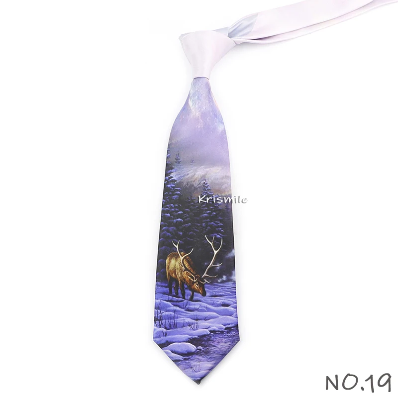 Men's Vintage Imitation Silk Ties 8cm Animal Mathematical Formula Architecture Retro Printing Necktie Party Suit Shirt Accessory