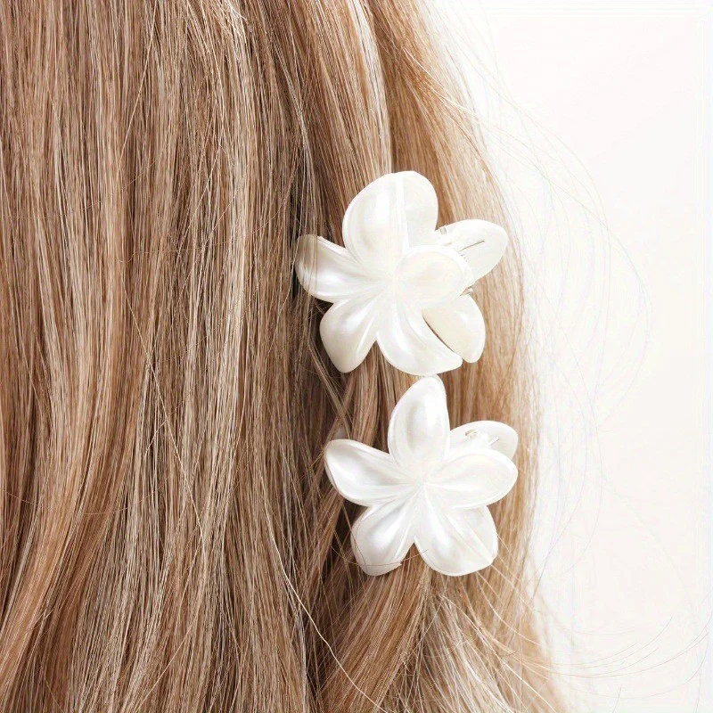 Fashion Egg-Shaped Shiny Flower Hair Clip 4cm Daily Party Hair Accessory for Women
