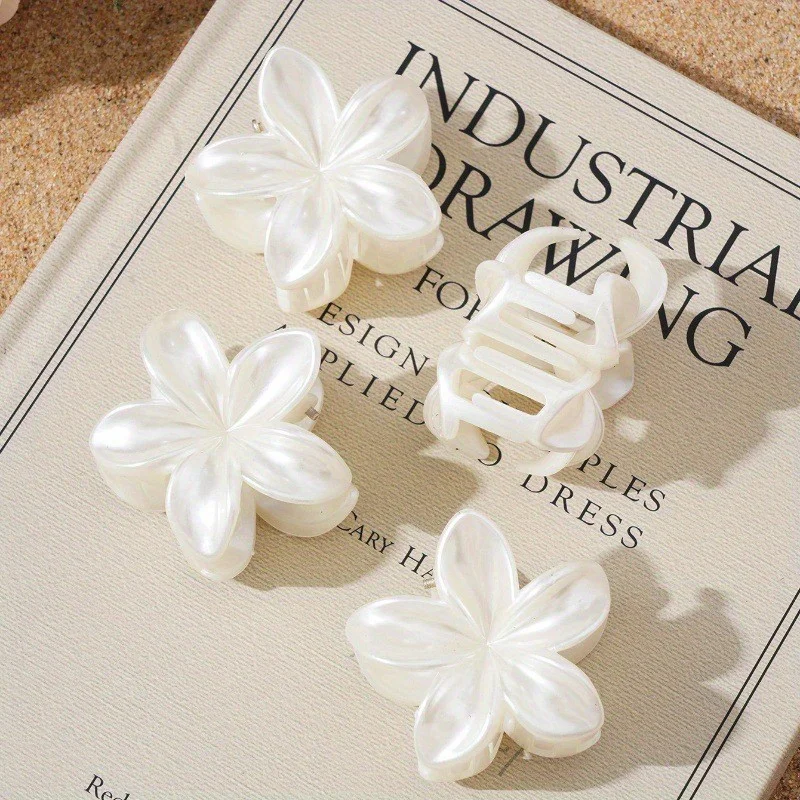 Fashion Egg-Shaped Shiny Flower Hair Clip 4cm Daily Party Hair Accessory for Women