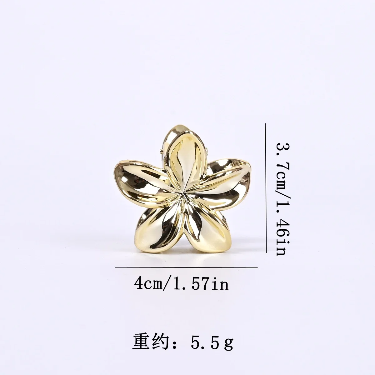 Fashion Egg-Shaped Shiny Flower Hair Clip 4cm Daily Party Hair Accessory for Women