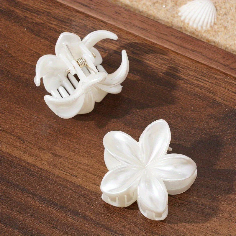 Fashion Egg-Shaped Shiny Flower Hair Clip 4cm Daily Party Hair Accessory for Women