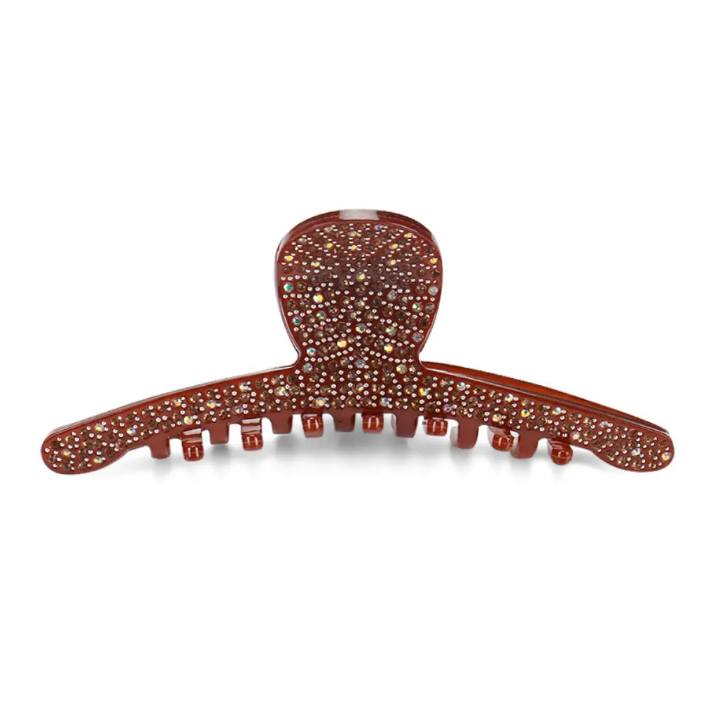 Luxury Spark Rhinestones Hair Claw Clip for Women Girls Charming Handmade Hair Jewelry Ornament Accessory - Office Career Party