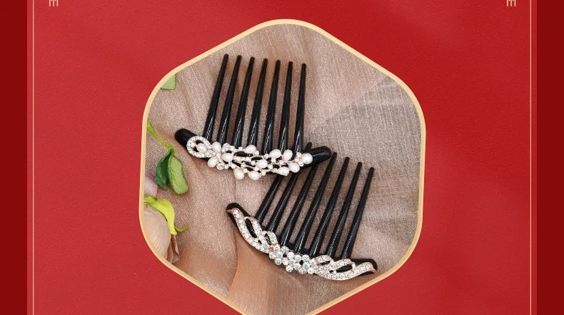 New Women Comb Clip Hairpins Rhinestone Pearl Hairclip Claws Barrettes Hair Combs Hair Maker Bun Hair Accessories Headwear