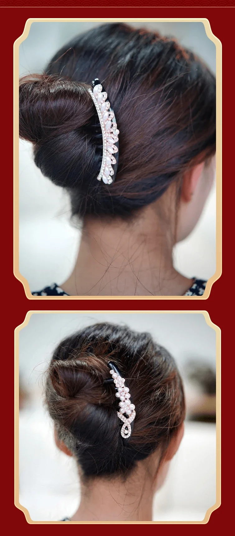New Women Comb Clip Hairpins Rhinestone Pearl Hairclip Claws Barrettes Hair Combs Hair Maker Bun Hair Accessories Headwear