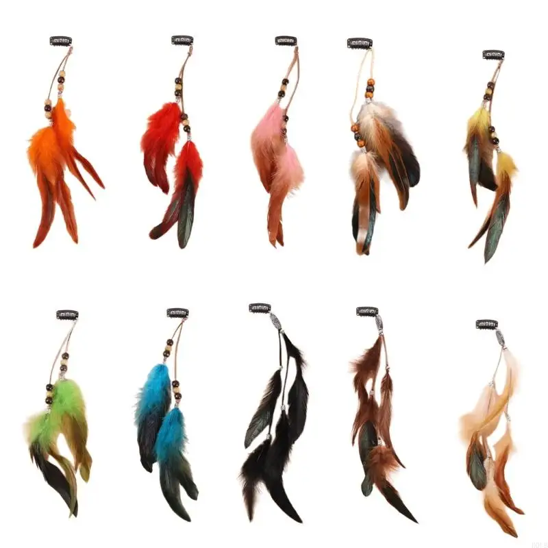 Bohemian Tassels Hair Clip Long Headband for Women Vintage Ethnic Accessory for Festivals and Parties