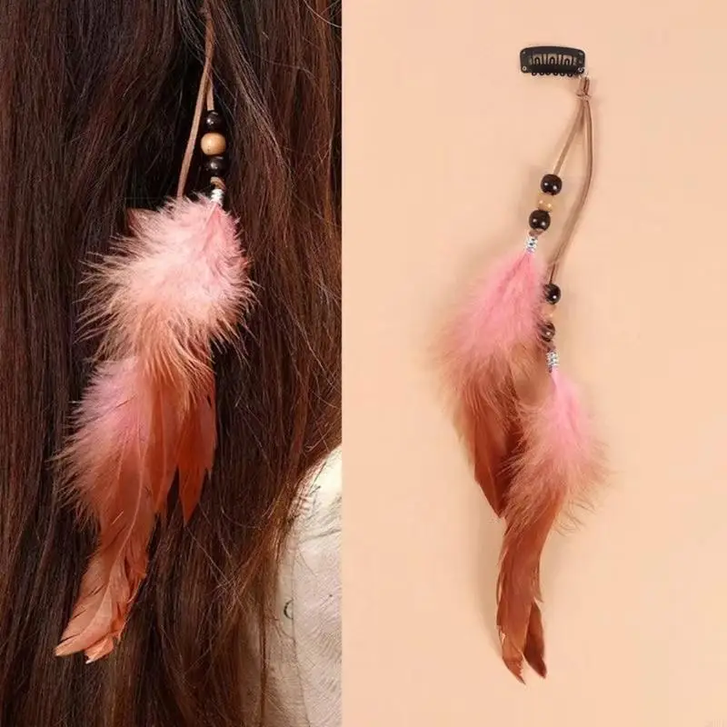 Bohemian Tassels Hair Clip Long Headband for Women Vintage Ethnic Accessory for Festivals and Parties