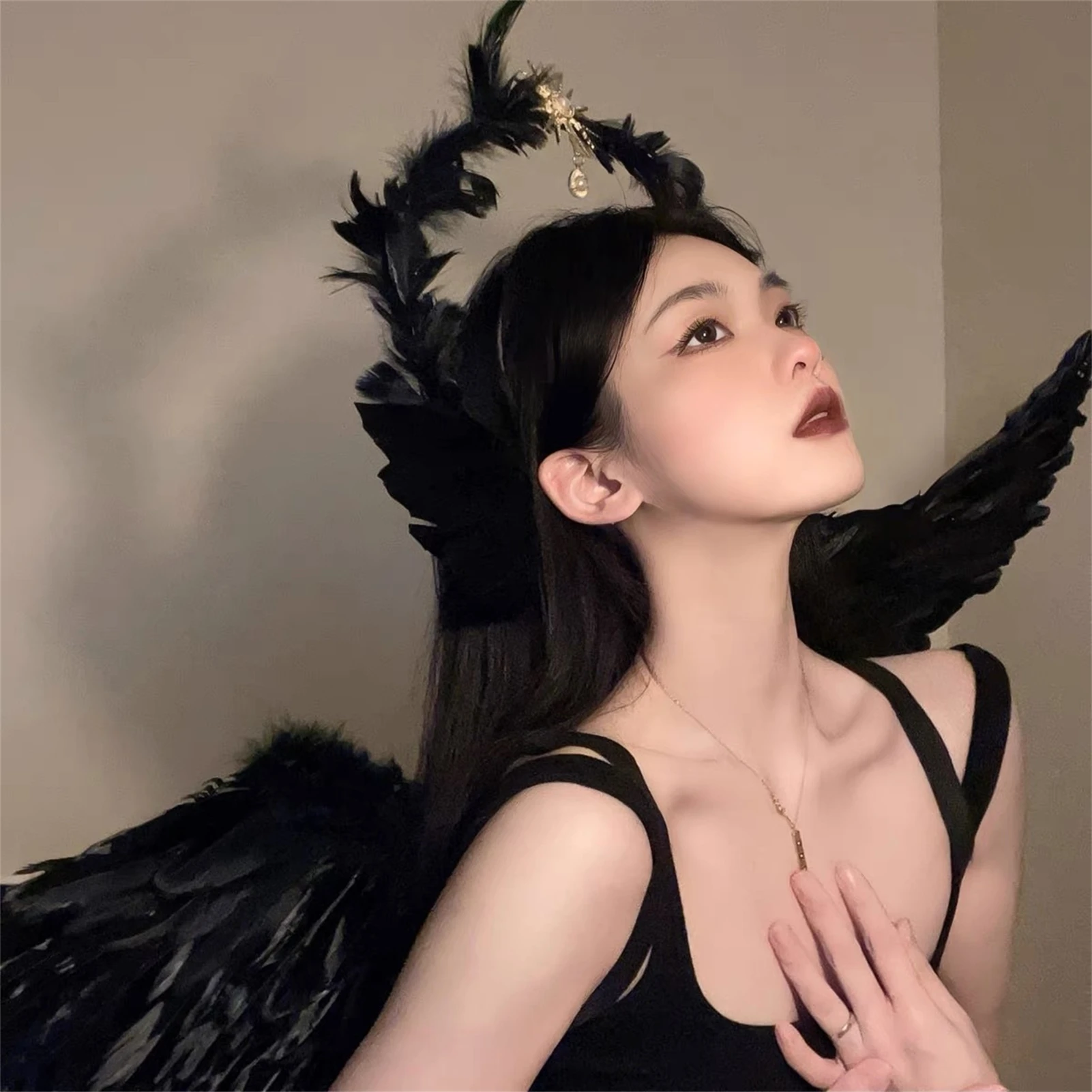 Fairy Feather Women's Headband European Style Goddess Angel Headband Performance Banquet Party Wedding Hair Decor Accessories