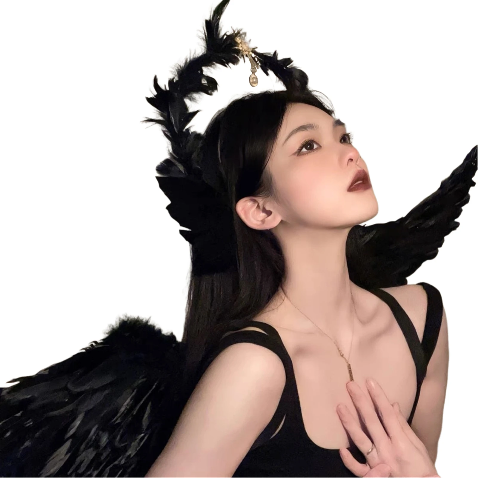 Fairy Feather Women's Headband European Style Goddess Angel Headband Performance Banquet Party Wedding Hair Decor Accessories