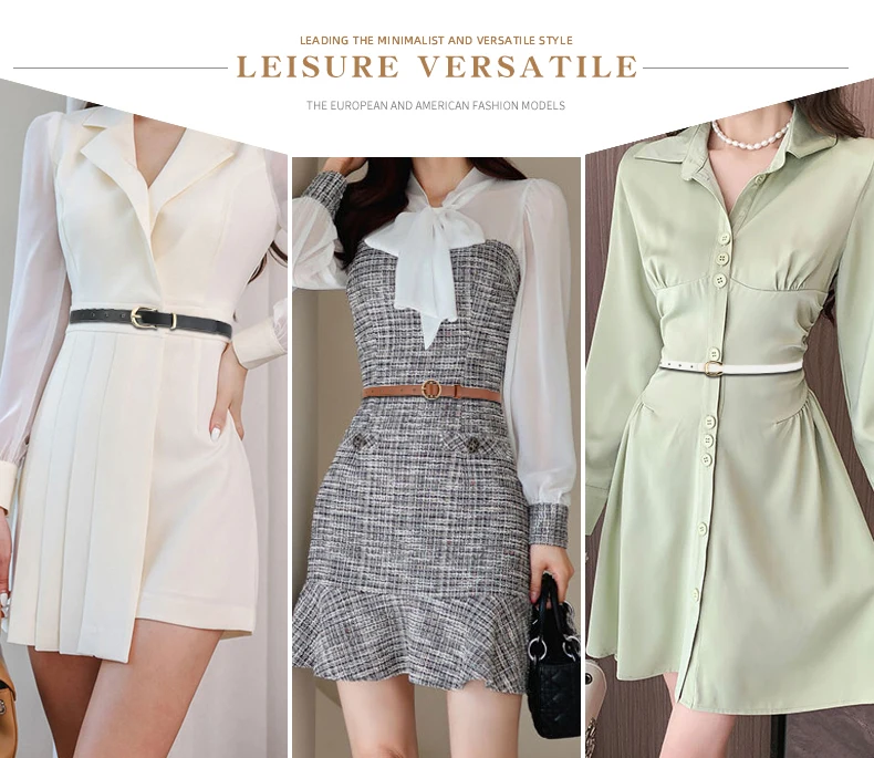 5pcs Belt Women Fashion PU Leather Thin Belts with Alloy Buckles in Solid Color Simple Pin Buckle Thin Belt For Jeans Dresses