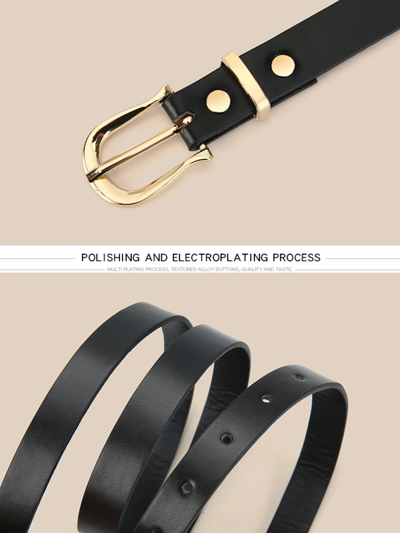 5pcs Belt Women Fashion PU Leather Thin Belts with Alloy Buckles in Solid Color Simple Pin Buckle Thin Belt For Jeans Dresses