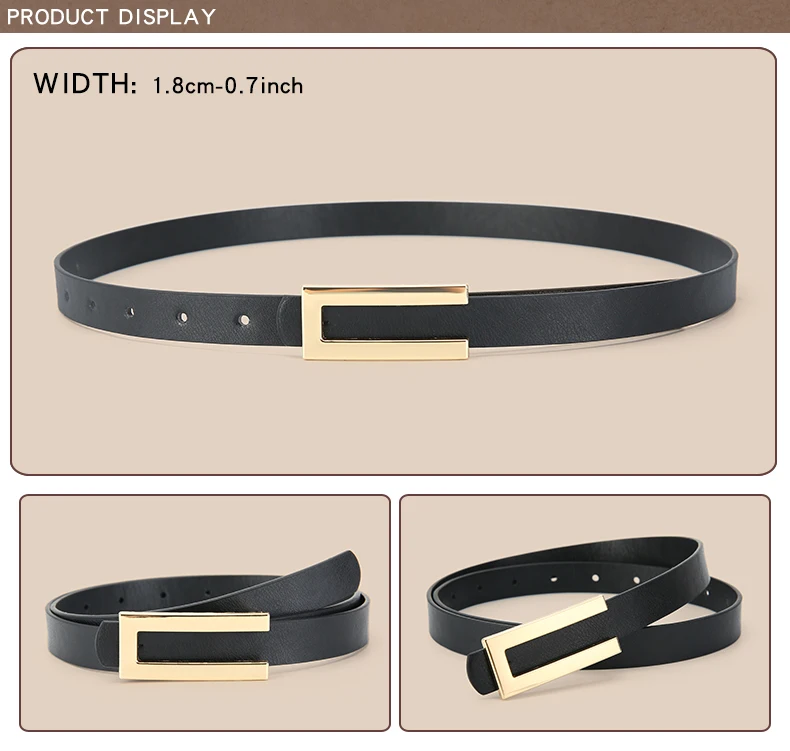 5pcs Belt Women Fashion PU Leather Thin Belts with Alloy Buckles in Solid Color Simple Pin Buckle Thin Belt For Jeans Dresses