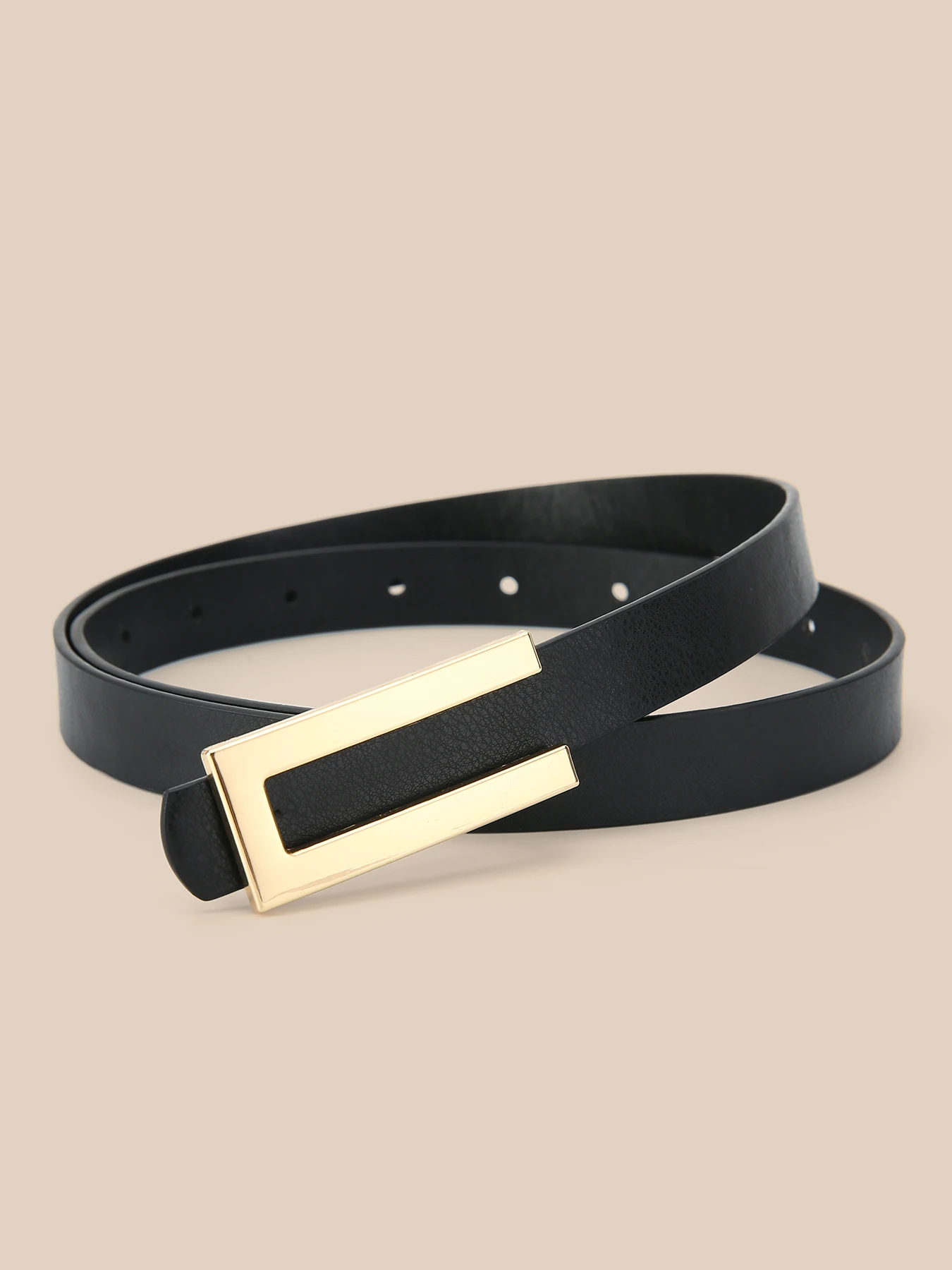 5pcs Belt Women Fashion PU Leather Thin Belts with Alloy Buckles in Solid Color Simple Pin Buckle Thin Belt For Jeans Dresses