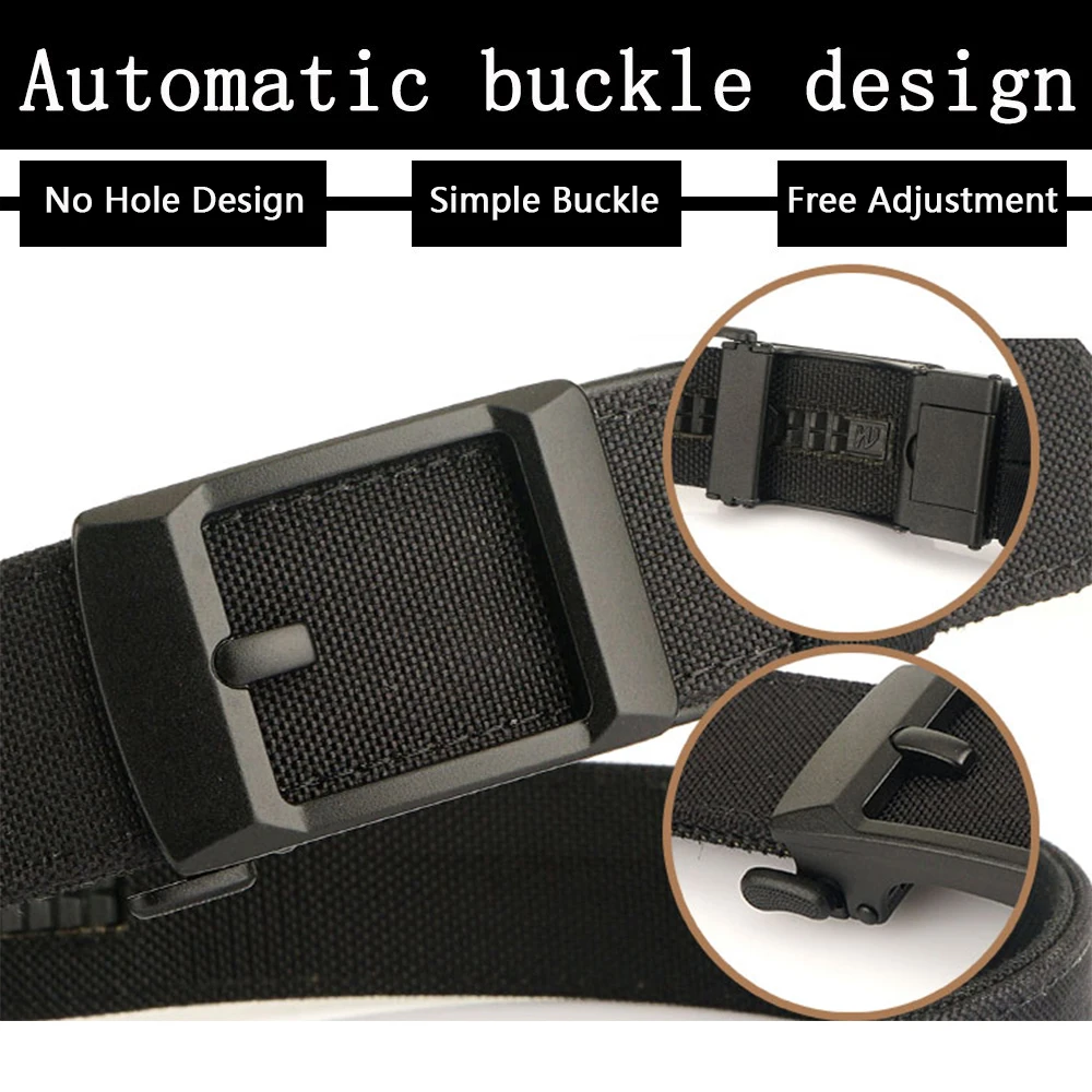 TUSHI New Military Belt For Men Sturdy Nylon Metal Automatic Buckle Police Duty Belt Tactical Outdoor Girdle IPSC Accessories