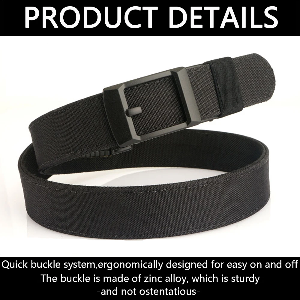 TUSHI New Military Belt For Men Sturdy Nylon Metal Automatic Buckle Police Duty Belt Tactical Outdoor Girdle IPSC Accessories
