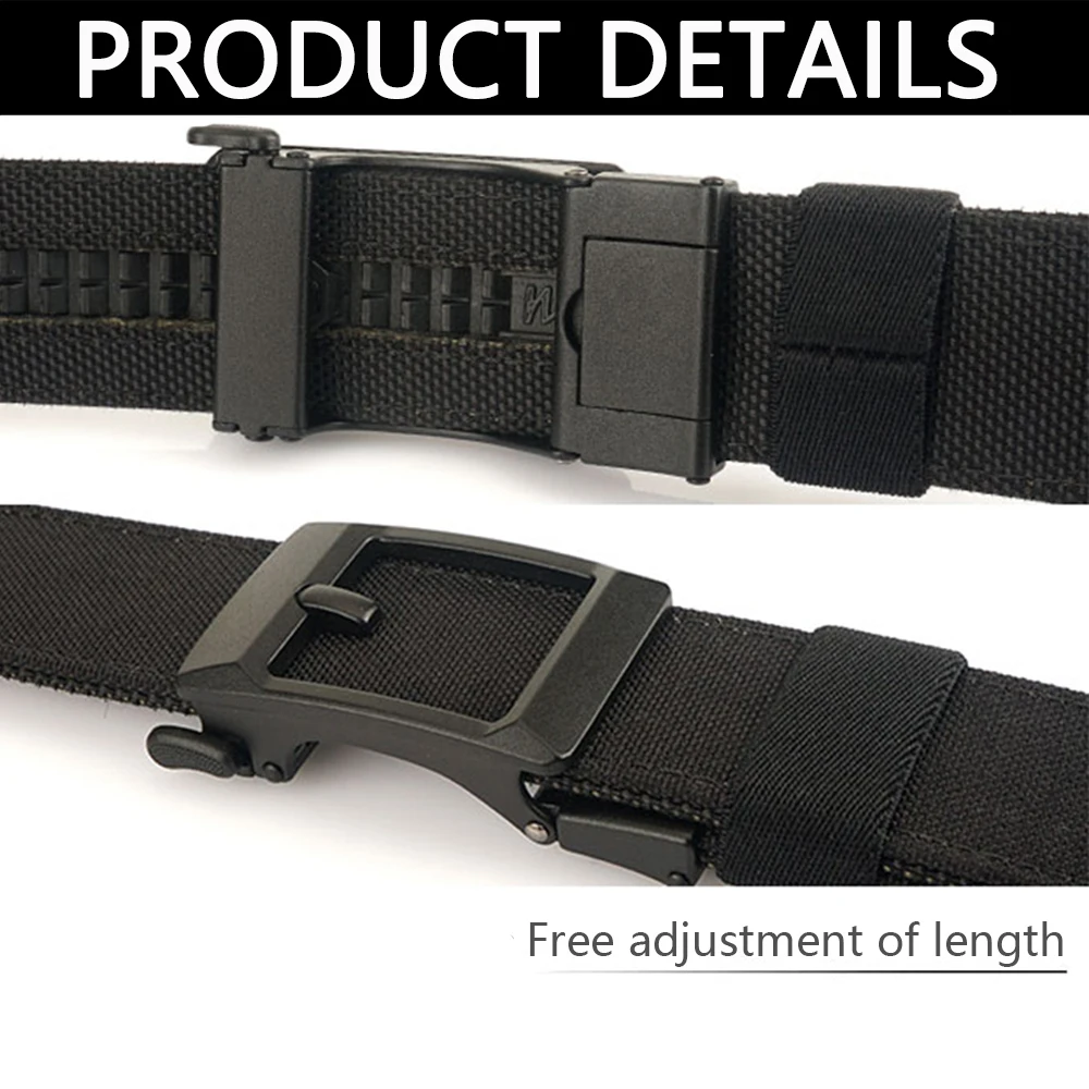 TUSHI New Military Belt For Men Sturdy Nylon Metal Automatic Buckle Police Duty Belt Tactical Outdoor Girdle IPSC Accessories