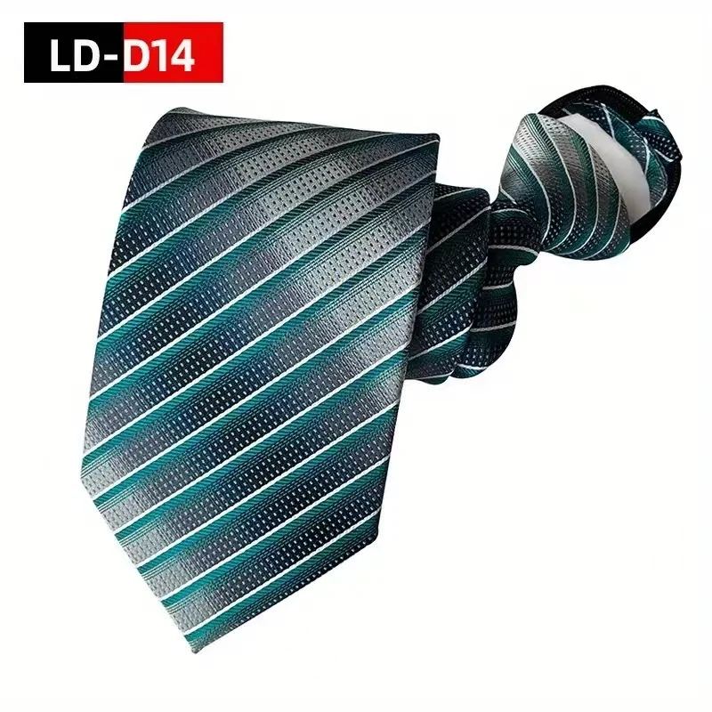 Hot Sell Style 8CM Zipper Tie Men Bridegroom Wedding Stripes Necktie Lazy Pre-tied Ties Striped Zipper Necktie For Men Women