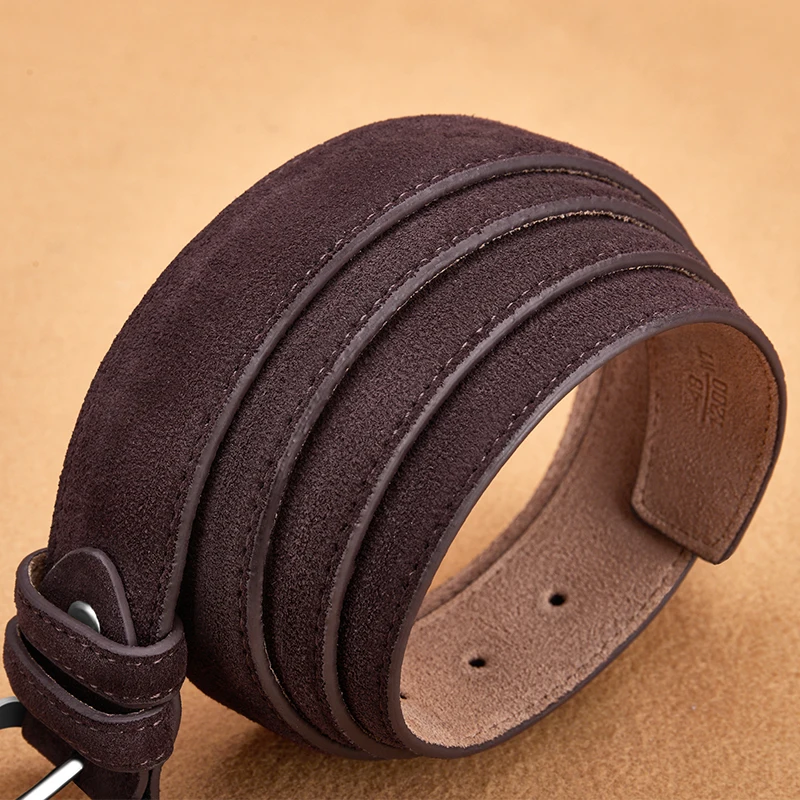 Luxury Suede Cowhide Leather Belt for women, Vintage Style Men belt 3.5cm Wide Waistband for Dresses & Jeans Unisex belt