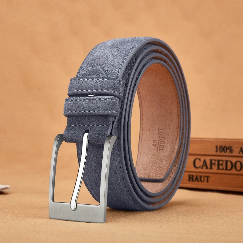 Luxury Suede Cowhide Leather Belt for women, Vintage Style Men belt 3.5cm Wide Waistband for Dresses & Jeans Unisex belt