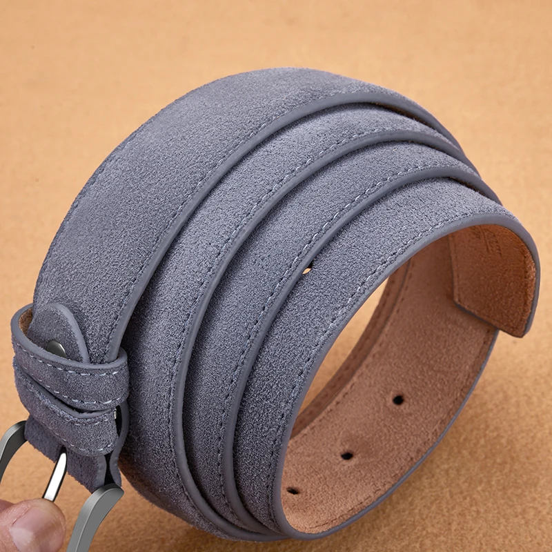 Luxury Suede Cowhide Leather Belt for women, Vintage Style Men belt 3.5cm Wide Waistband for Dresses & Jeans Unisex belt