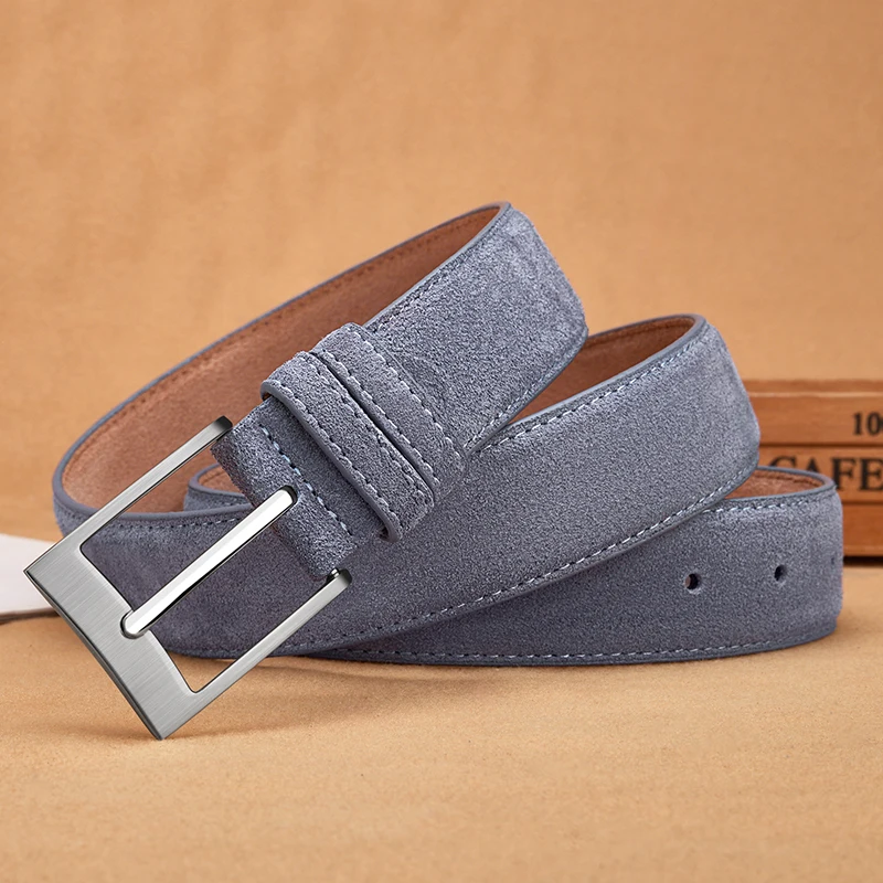 Luxury Suede Cowhide Leather Belt for women, Vintage Style Men belt 3.5cm Wide Waistband for Dresses & Jeans Unisex belt