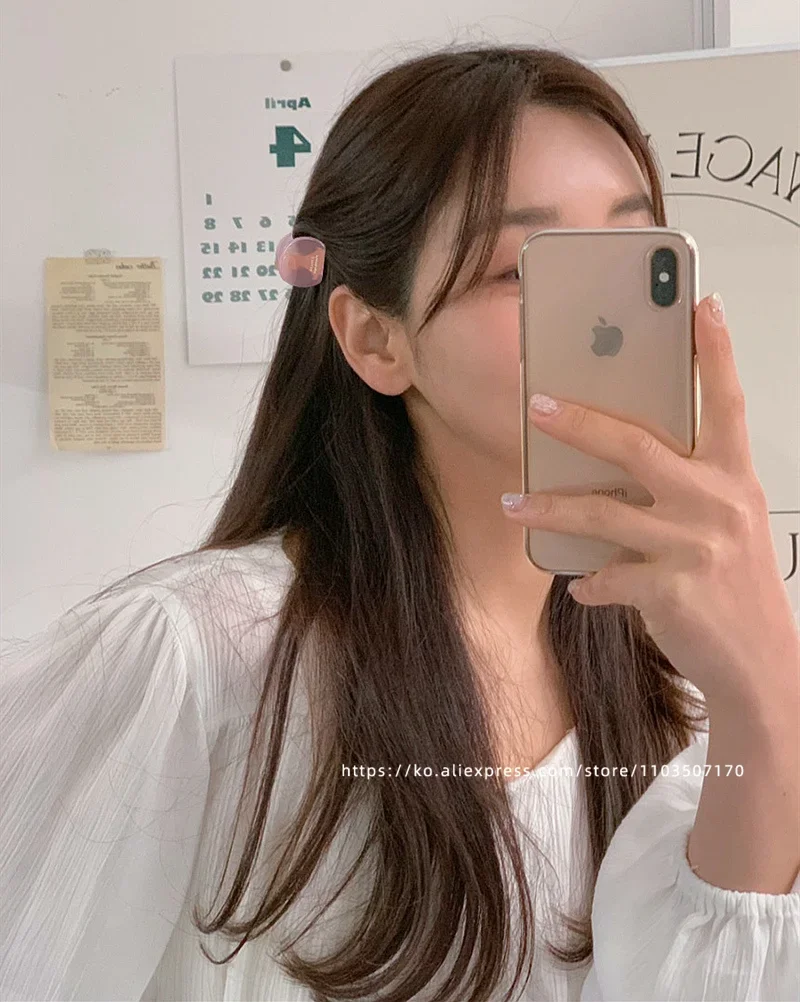 Cute little bear ear clip~Korea France simple round hair clip, small bangs clip, side clip
