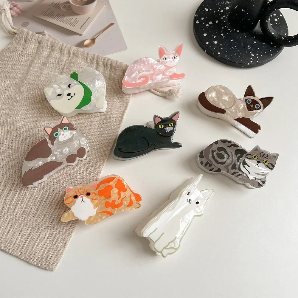 1pcs Cat Hairpin Lady Cute Little Hairpin Short Long Hair Hairpin for Daughter Lover Girl School Partner