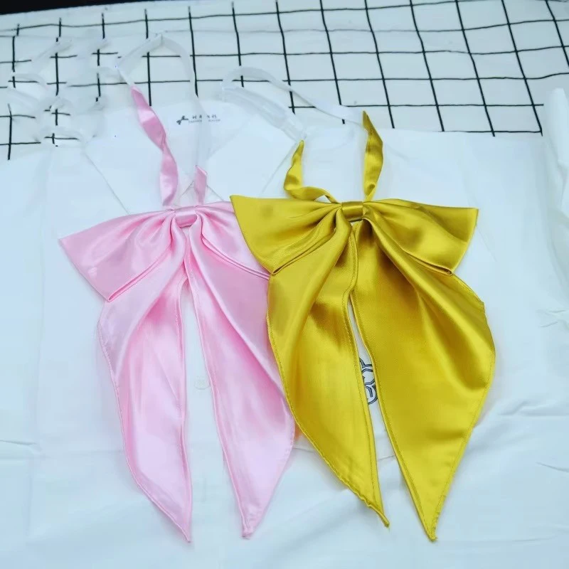 Preppy Chic Solid Color JK Uniform Bowties Women Red Butterfly Oversized Swallowtail Bowknot College Girls Collar Fashion Cravat