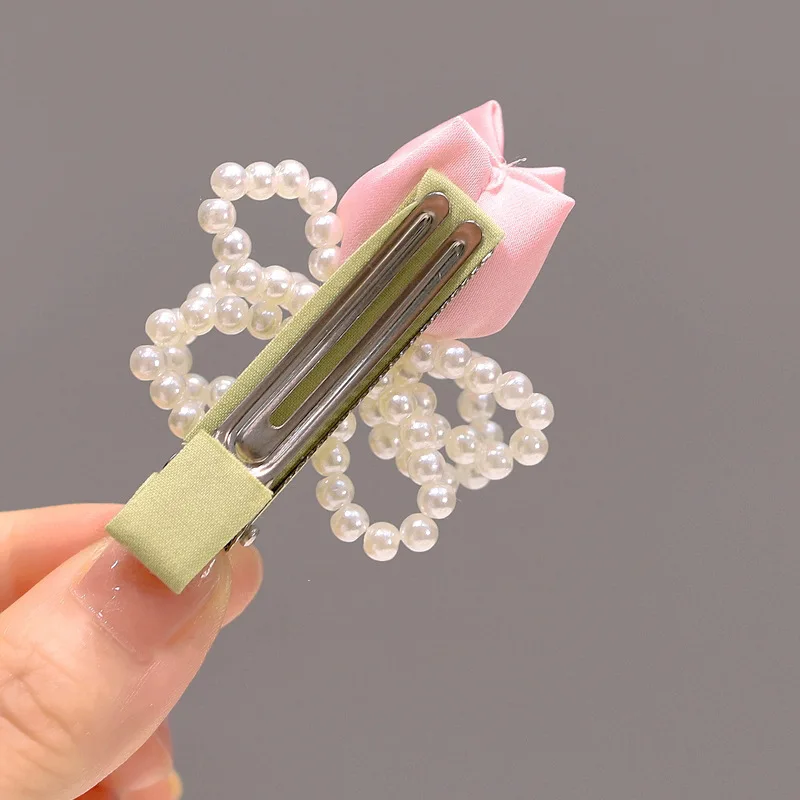 Gentle Diary~ Tulip Pearl Hairpin Fairy Mori Fairy Beauty Premium Sense Niche Bangs Side Headdress Hairpin