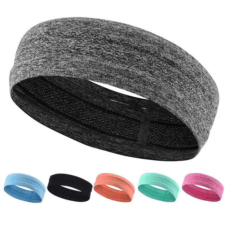 Fashion Summer Sports Headband For Men Non-slip Silicone Sweat Absorbing Headband Women Yoga Fitness Running Hair Accessories