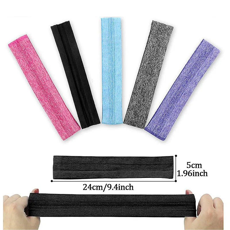 Fashion Summer Sports Headband For Men Non-slip Silicone Sweat Absorbing Headband Women Yoga Fitness Running Hair Accessories