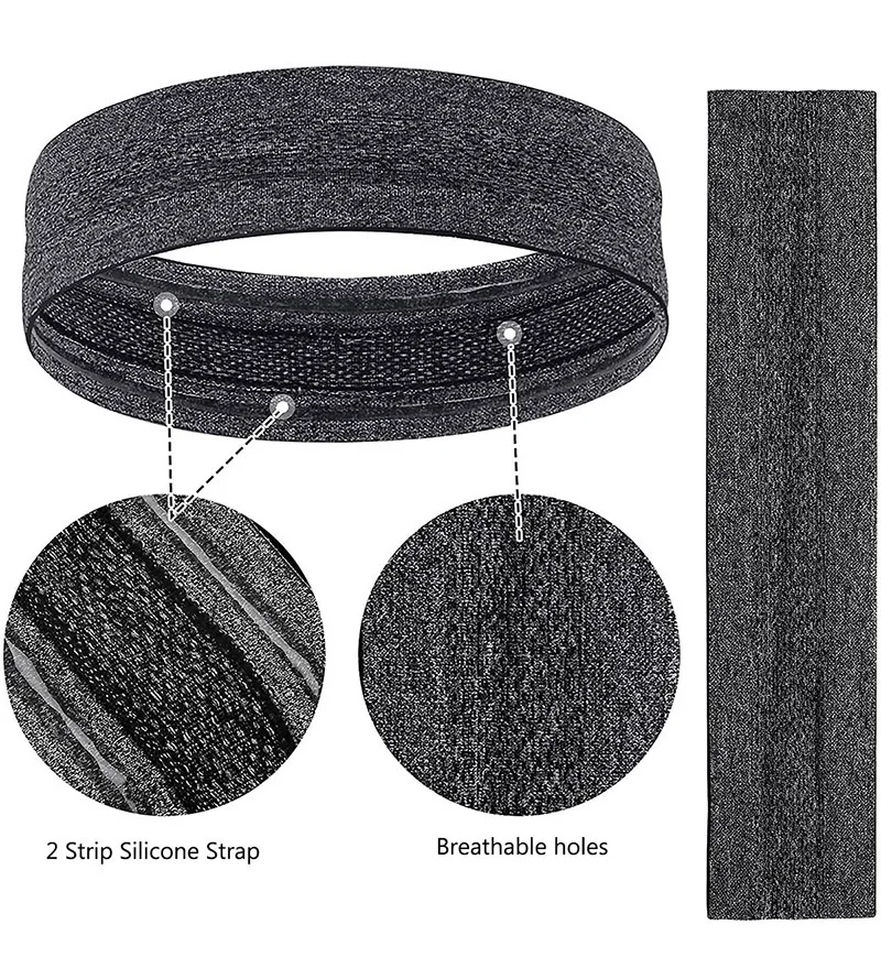 Fashion Summer Sports Headband For Men Non-slip Silicone Sweat Absorbing Headband Women Yoga Fitness Running Hair Accessories