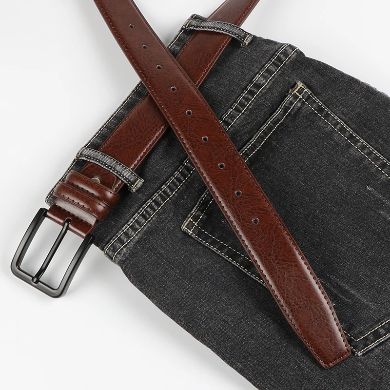 Men's Leather Pin Buckle Casual Retro Leather Belt Youth Jeans Belt, Father's Day Gift