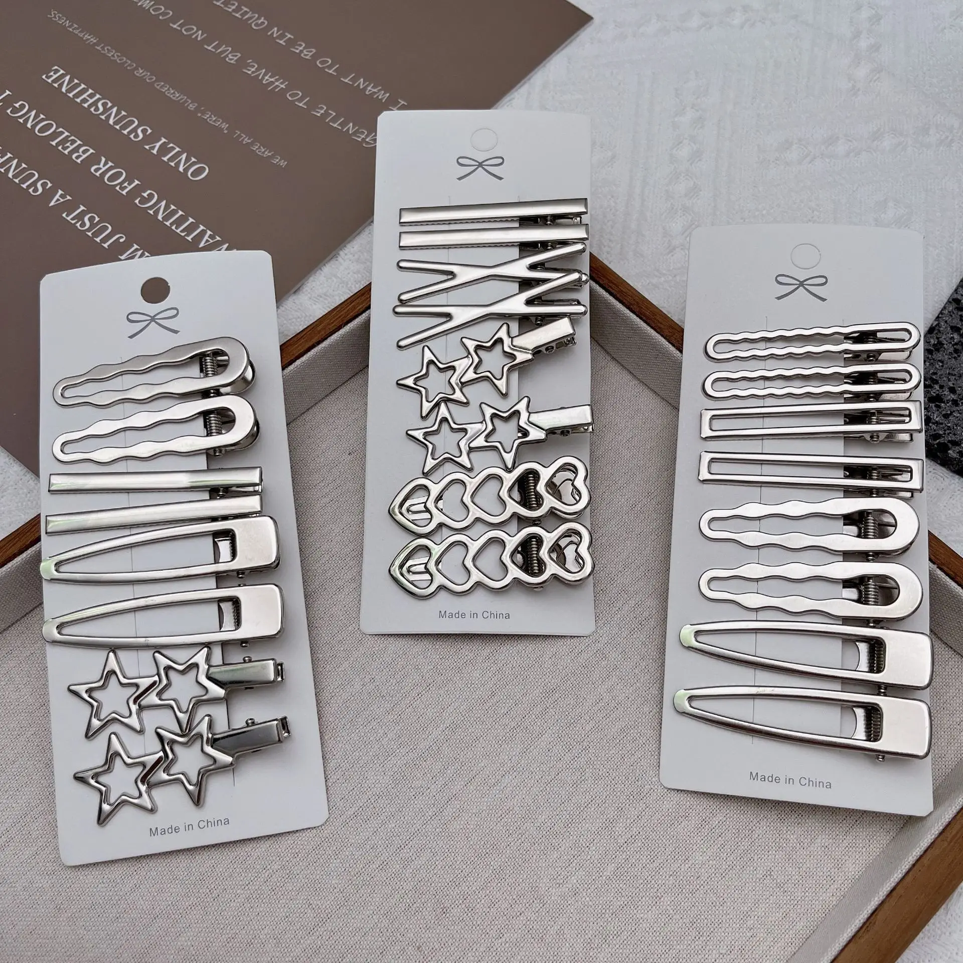 8PCS Metal Hair Clips Side Broken Hair Bangs Hair Cards Spice Girls Hair Accessories Silver Bangs Clip Set Side Clip One Word Cl