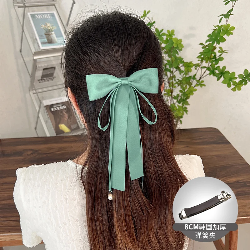 Fashion Ladies Fabric Sweet Ribbon Hair Bow Hairpin for Women Girls Hair clips Black Red Bow Top Clip Female Hair Accessories