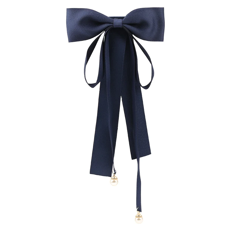 Fashion Ladies Fabric Sweet Ribbon Hair Bow Hairpin for Women Girls Hair clips Black Red Bow Top Clip Female Hair Accessories
