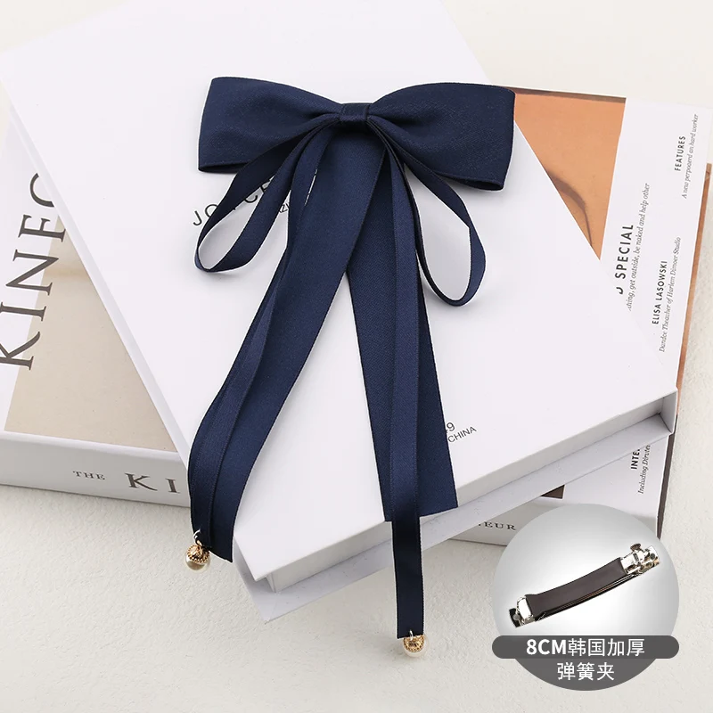 Fashion Ladies Fabric Sweet Ribbon Hair Bow Hairpin for Women Girls Hair clips Black Red Bow Top Clip Female Hair Accessories