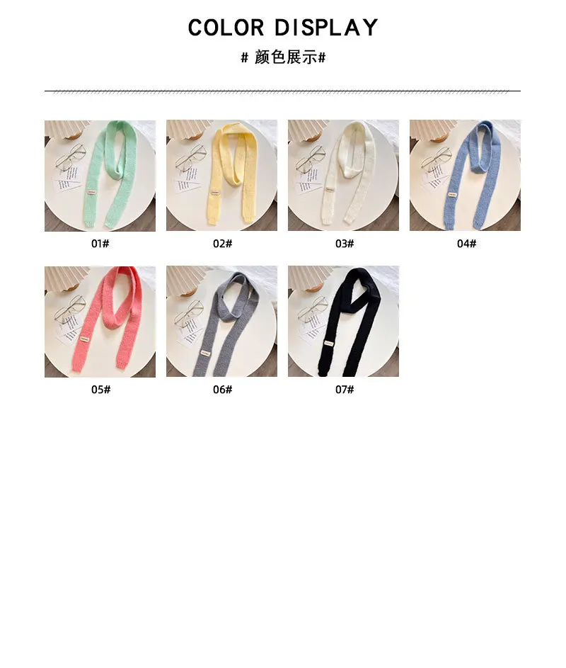 Knitted Scarves Korean Style Thin Scarf Fashionable Plush Long Solid Scarf Women's Imitation Mink Fur Y2K Girl Scarf for Warm