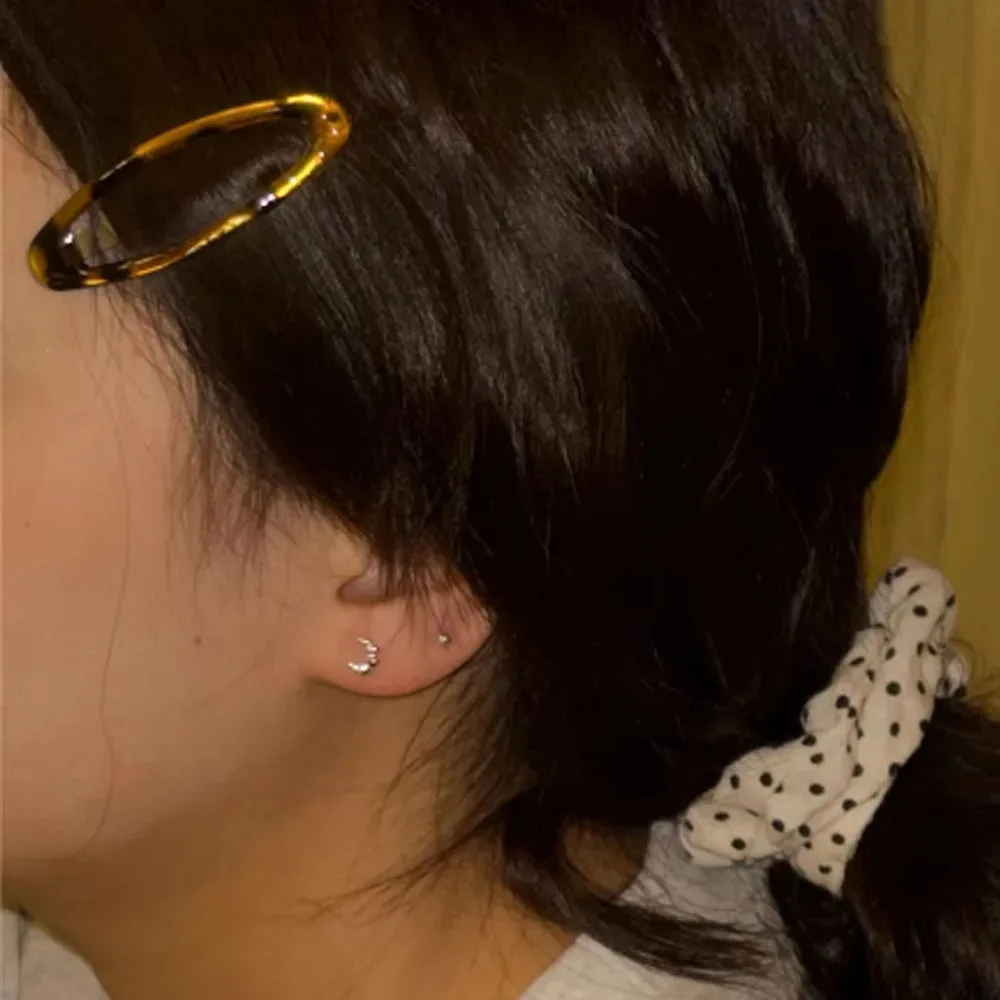 Vintage Leopard BB Hair Clip Y2K Korean Cute Charm Student Women Oval Print Glue Hair Accessories