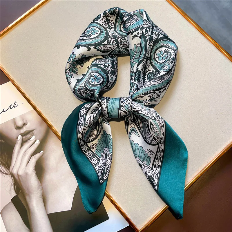 Vintage Paisley Printed Bandana Scarf Lightweight Soft Satin Stylish Versatile Neck Scarf For Women Hairbands Headscarf