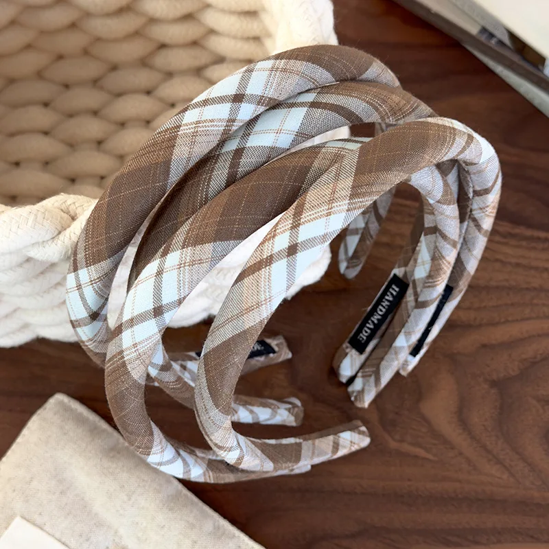 Headbands for Women Japanese Fashion Vintage Plaid Hair Hoop Hairbands Sweet Girl Hair Accessories Hair Bands Headdress Headwear