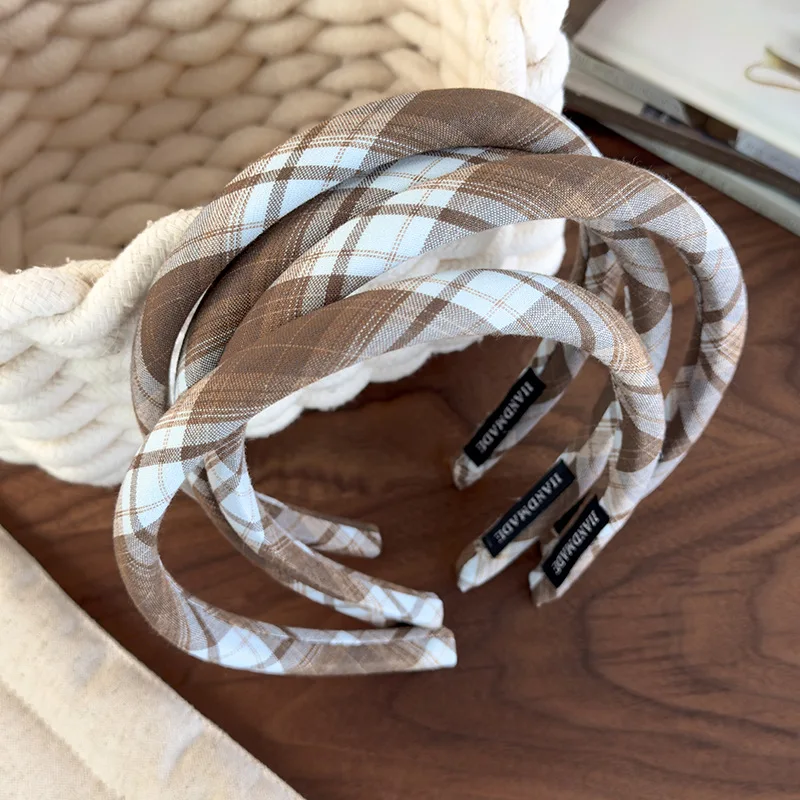 Headbands for Women Japanese Fashion Vintage Plaid Hair Hoop Hairbands Sweet Girl Hair Accessories Hair Bands Headdress Headwear