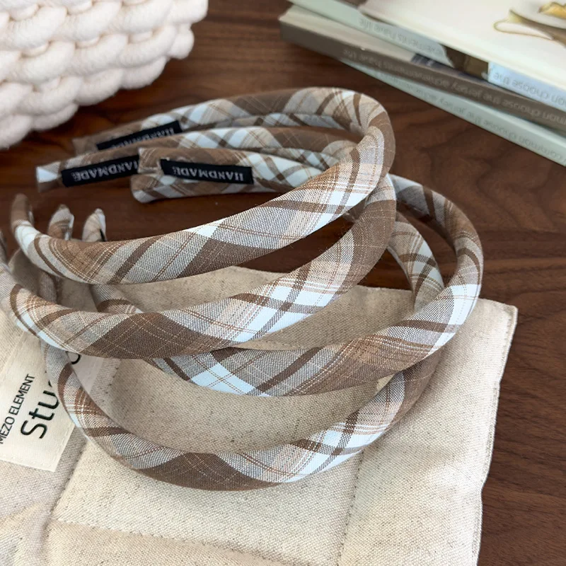 Headbands for Women Japanese Fashion Vintage Plaid Hair Hoop Hairbands Sweet Girl Hair Accessories Hair Bands Headdress Headwear