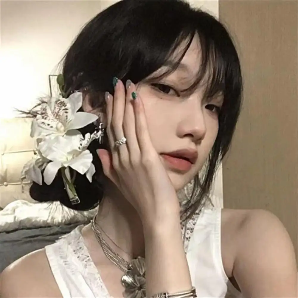 Bohemia Orchid Flower Fairy Hairpins Artificial Flowers Wedding Party Hair Clips Spring Summer Floral Barrette for Women Girls