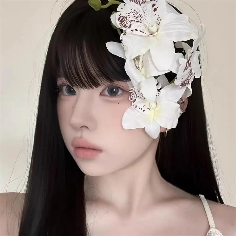 Bohemia Orchid Flower Fairy Hairpins Artificial Flowers Wedding Party Hair Clips Spring Summer Floral Barrette for Women Girls