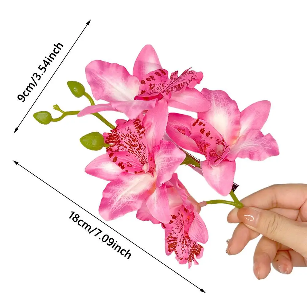 Bohemia Orchid Flower Fairy Hairpins Artificial Flowers Wedding Party Hair Clips Spring Summer Floral Barrette for Women Girls