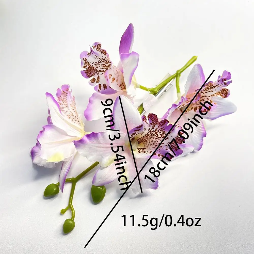 Bohemia Orchid Flower Fairy Hairpins Artificial Flowers Wedding Party Hair Clips Spring Summer Floral Barrette for Women Girls