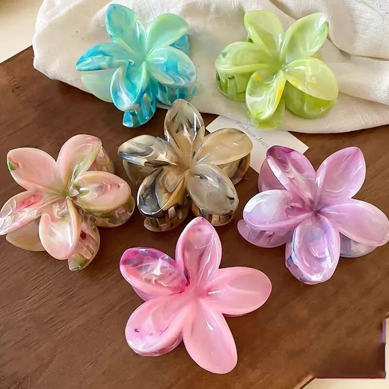 Flower Hair Crabs Hair Clips Fashion Casual Summer Flower Hair Claw Clip Shark Hairpin Barrettes