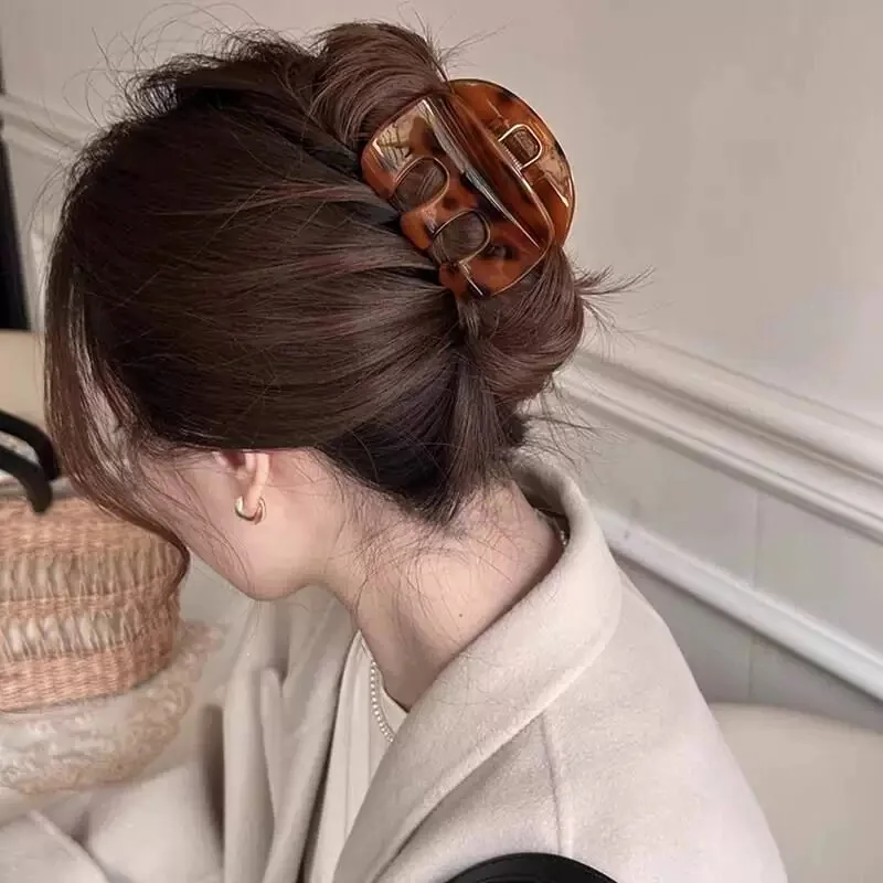 1pc M-type medium hair ornament pumpkin grab clip versatile shark clip hairpin new half-tie hair clip