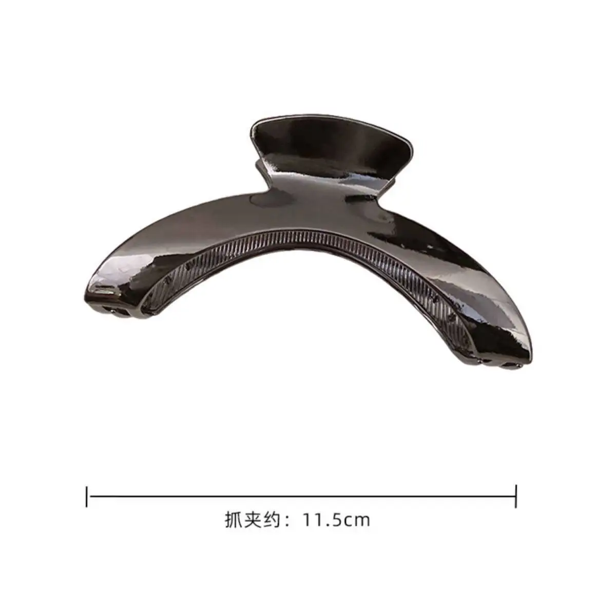 Summer New Arrival Metal Minimalist Style Curved Hair Claw Geometric Versatile Fashion Back-Head Bun Shark Clip Hair Accessory