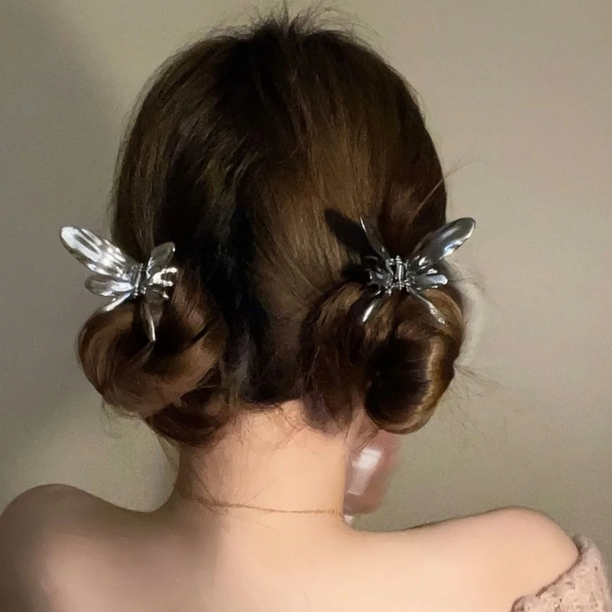 1/2pcs Butterfly Hair Clips For Girls Y2K Metal Sweety Hair Claws Bright Geometric Hair Clips Romantic Alloy Hair Accessories